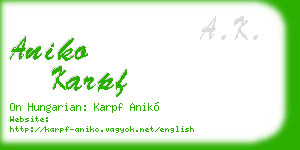 aniko karpf business card